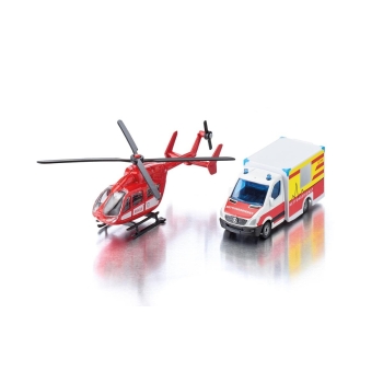Preview: Siku 1748 Mercedes-Benz Rettungswagen und Helikopter 1:87