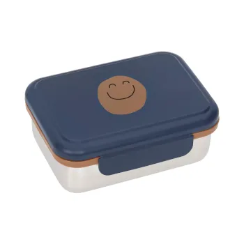 Lässig Brotdose - Lunchbox Edelstahl Little Gang-Smiley blau