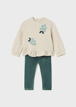 Mayoral - Set: Sweatshirt mit Rüschen/Leggings