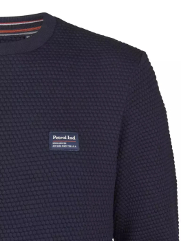 Preview: Petrol- Sweatshirt Struktur royal navy