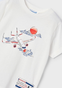 Mayoral - T-Shirt Flugzeug weiß/rot