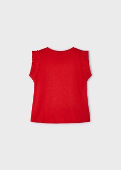 Mayoral - T-Shirt Lochmuster rot