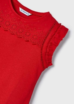 Mayoral - T-Shirt Lochmuster rot