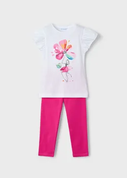 Mayoral - Set T-Shirt Blume und Leggings