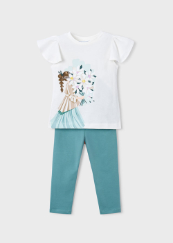 Mayoral - Set T-Shirt Blumenmädchen und Leggings