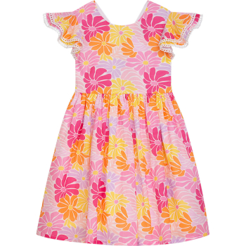 Danamade - DDruby Kleid/ Blumenrpint Orange/Pink