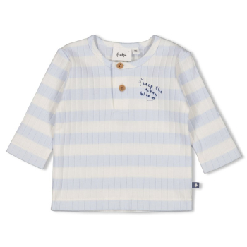 Feetje - Gerippte Longsleeve Ringel Blue Ocean