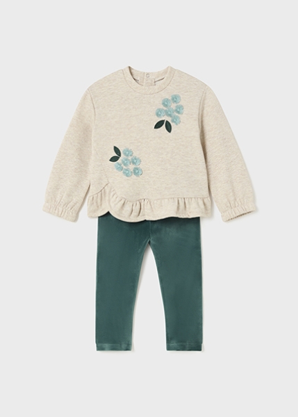 Mayoral - Set: Sweatshirt mit Rüschen/Leggings