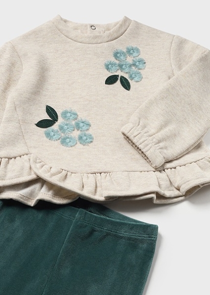 Mayoral - Set: Sweatshirt mit Rüschen/Leggings