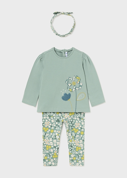 Mayoral - 3-tlg. Set: Langarmshirt/Leggings/Haarband