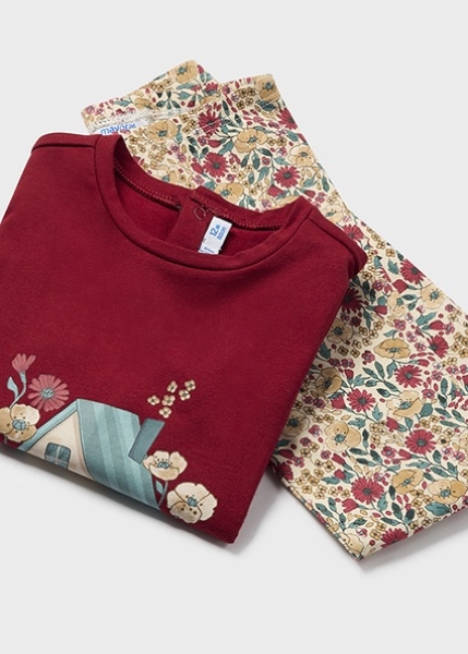 Mayoral - Set: Langarmshirt rot/Leggings