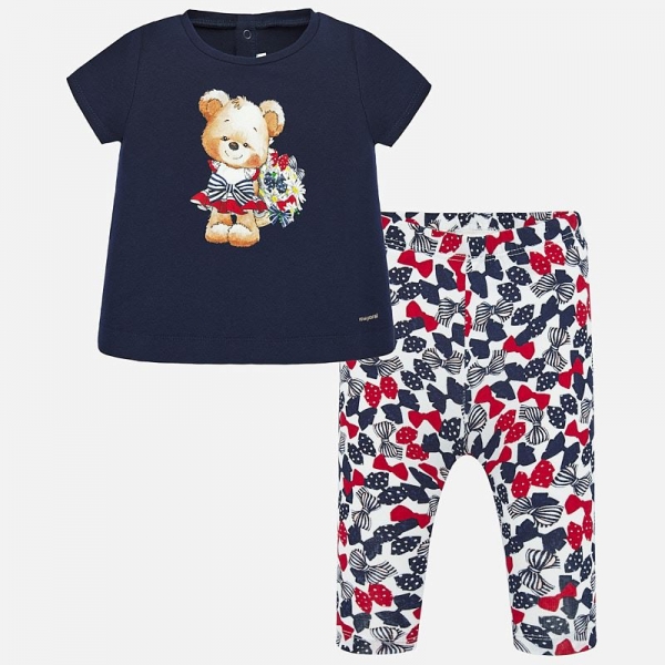 Mayoral - Set T-Shirt Bärchen & Legging gemustert