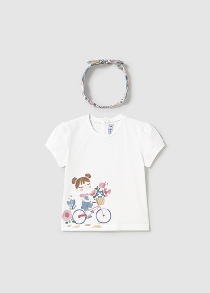 Mayoral - T-Shirt mit Haarband weiß