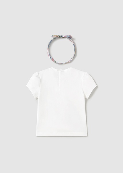 Mayoral - T-Shirt mit Haarband weiß