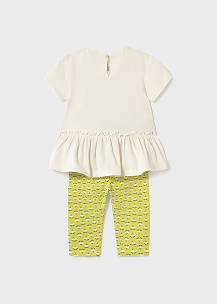 Mayoral - Set Leggings und T-Shirt Volant grün/creme