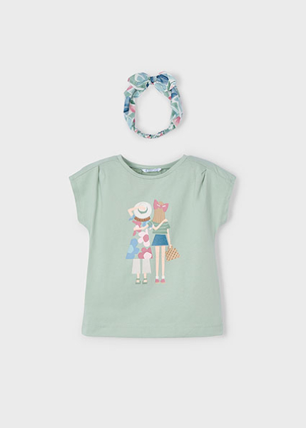Mayoral - 2-tlg. Set: T-Shirt mit Haarband/jade