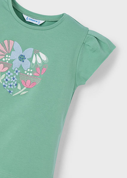 Mayoral - T-Shirt Stickerei/ Minze