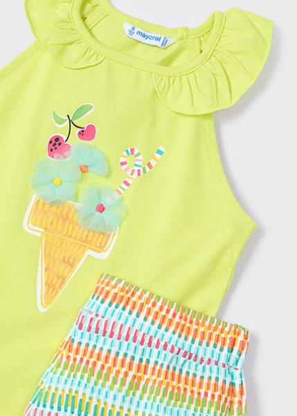 Mayoral - Set: Shirt und Short hellgrün/gestreift