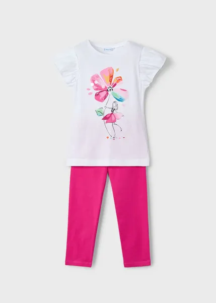 Mayoral - Set T-Shirt Blume und Leggings