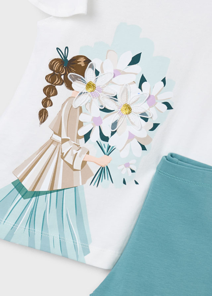 Mayoral - Set T-Shirt Blumenmädchen und Leggings