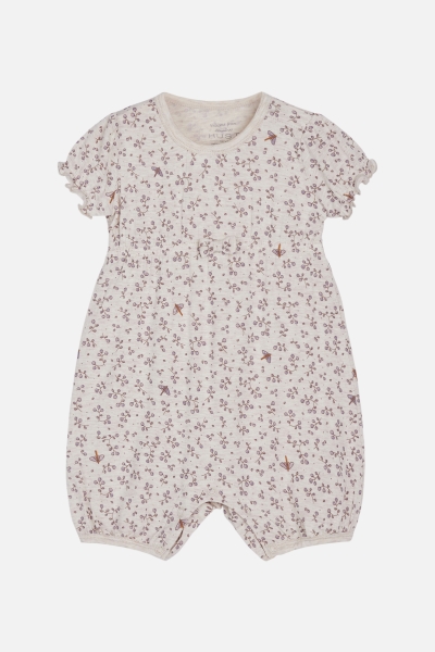 Hust&Claire - Mulu - Spieler/Sommerstrampler lila/beige Bambus/Viskose - Hust&Claire - Mulu - Spieler/Sommerstrampler lila/beige Bambus/Viskose -