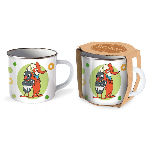 Trötsch -  Unser Sandmännchen - Emaille Becher Fuchs und Elster