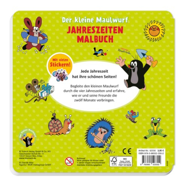 Trötsch - Der kleine Maulwurf Jahreszeiten Malbuch