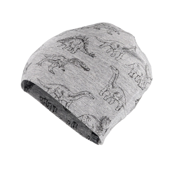 Maximo KIDS-Beanie/Mütze grau Dinosaurier