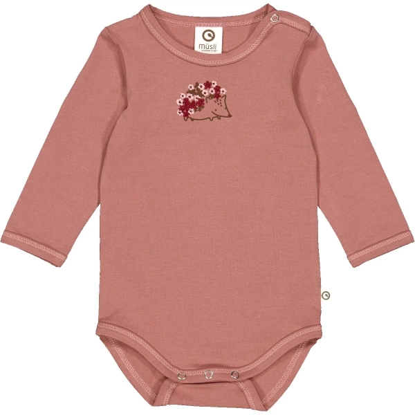 Müsli - Langarmbody Igel rosé