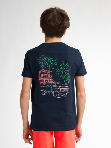 Petrol- Jungen T-Shirt navy blue/Backprint