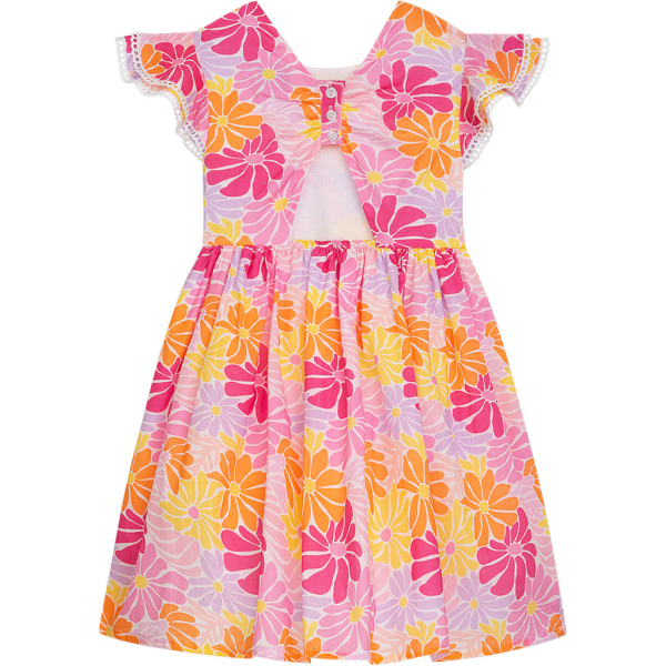 Danamade - DDruby Kleid/ Blumenrpint Orange/Pink