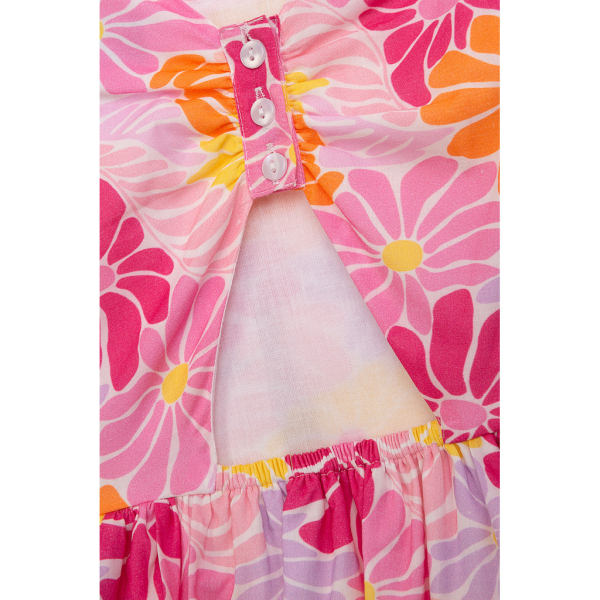 Danamade - DDruby Kleid/ Blumenrpint Orange/Pink