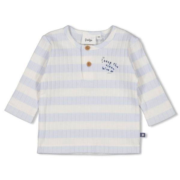 Feetje - Gerippte Longsleeve Ringel Blue Ocean