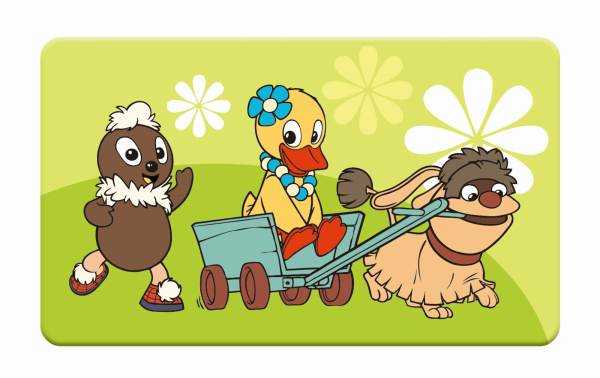 Trötsch -  Unser Sandmännchen - Frühstücksbrettchen "Pitti mit Bollerwagen"
